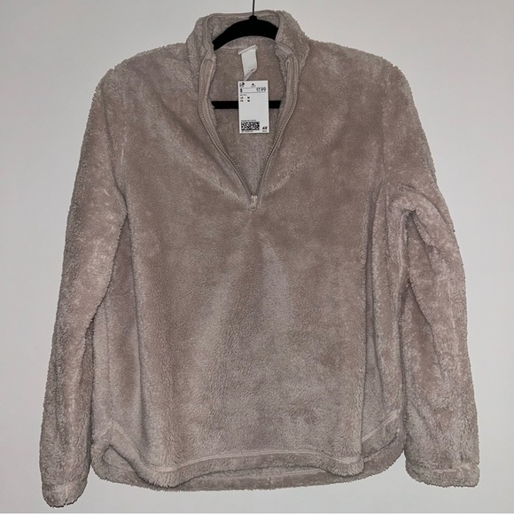 H&M Sherpa Quarter Zip Medium NWT - Picture 1 of 3